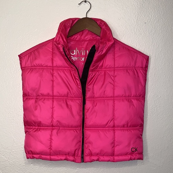 Calvin Klein Performance Tops - Calvin Klein Performance Mock Neck Zipper Vest - Crop - Hot Pink